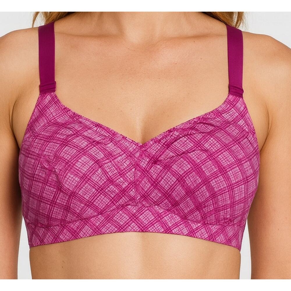 Catherines 48D Pink Patterned Bra - Picture 4 of 7